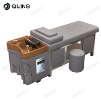 Lit de beauté électrique multifonctionnel Table de massage Tête de spa Lit pour salon de coiffure Espace de tête Shampooing Tête de lit Spa