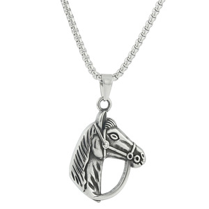 Stainless Steel Horse Pendant <b>Silver</b> Animal Themed <b>Charm</b> For Men And Women Gift Jewelry 122023 - Product Image 5