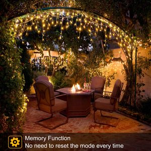 LED Eiszapfen-Lichterkette für Innen und Außen mit Stecker, Warmweiße Lichterkette für Weihnachten, Haus, Hochzeit, Party, Feiertagsdekoration - Product Image 3