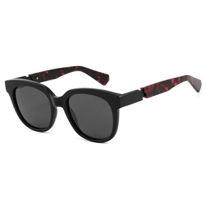 Gafas de Sol Unisex con Marco Completo Negro y Patillas Rojas con Diseño de Tortuga, Protección UV400 para Adultos - Product Image 1