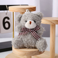 Vente en gros de mini pendentifs mignons en forme d'ours avec nœud papillon, en peluche, en matériau PP, pour sacs, porte-clés de voiture, accessoires, porte-clés