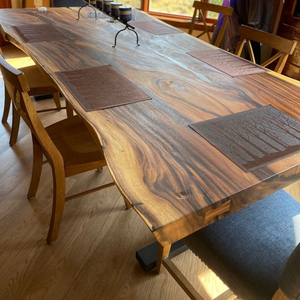 Cuisine moderne industrielle de luxe bon marché de haute qualité Offre Spéciale à manger de forme naturelle plateau de table solide <span class=keywords><strong>dalle</strong></span> de <span class=keywords><strong>bois</strong></span> - Product Image 6