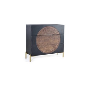 Mesita de noche de madera moderna con 1 puerta de diseño tallado, mesitas de noche clásicas de gama alta, gran oferta, Ideal para salas de estar, pieza elegante - Product Image 1
