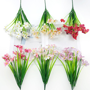 Bouquets de fleurs artificielles de printemps 10cm-30cm, marguerites en soie pour la décoration de la maison et les mariages - Product Image 2