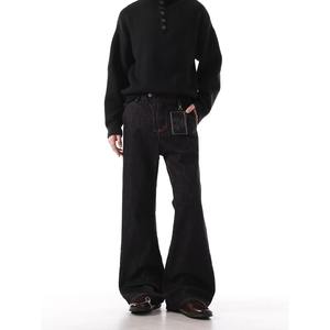 Pantalon long en denim, couleur originale, tissage printanier, taille basse, coupe droite, ample, style américain, tendance, marque Cleanfit, évasé - Product Image 6