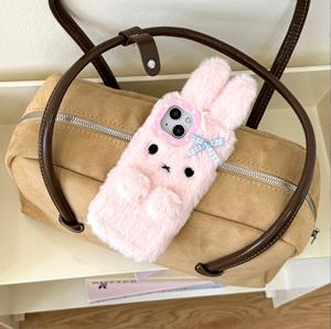 Lady Fashion PU Leather Furry Lovely Rabbit Design For Cold Weather Anti-Drop Phone case pour <span class=keywords><strong>iPhone</strong></span> 16 15 14 Plus Pro Max - Product Image 6