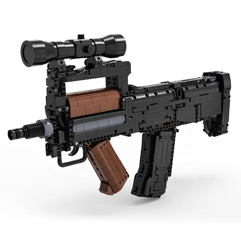 Cada C81022 Arma Militar Elétrica Groza Assalto Rifle Model Building Blocks MOC Gun Bricks Brinquedos para Meninos