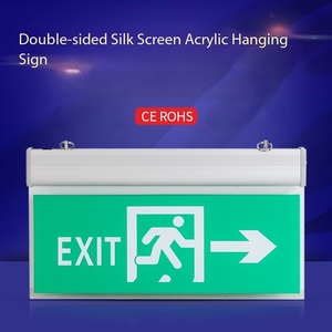 Lámpara de Seguridad con Indicación de Evacuación, <span class=keywords><strong>Luz</strong></span> Acrílica Colgante Verde, Señal de Salida de <span class=keywords><strong>Emergencia</strong></span>, Venta al Por Mayor - Product Image 1