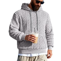 Sweat à capuche en velours pour homme avec poche, idéal pour les sports d'hiver en extérieur, en polyester, coupe ample, jacquard, chaud, coupe-vent, motif cœur