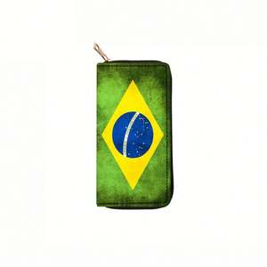 Cartera de Cuero PU con Bandera Americana para Mujer - Monedero Largo para Dama, Diseño Multifuncional Europeo y Americano - Product Image 3