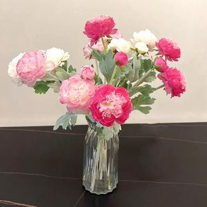 ช่อดอกโบตั๋นประดิษฐ์ 50 ซม. ดอกไม้ผ้าไหม ตกแต่งงานแต่งงานและบ้าน - Product Image 2
