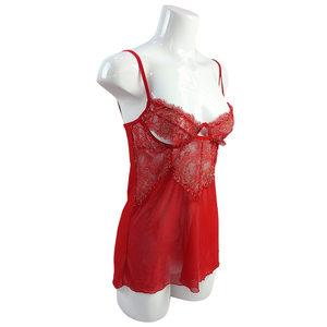 Or Paillettes Cils Nuisette En Dentelle et En Maille <span class=keywords><strong>De</strong></span> Cordes <span class=keywords><strong>Dos</strong></span> <span class=keywords><strong>Nu</strong></span> Lingerie Nuisette Robe Femmes Sexy Rouge Vêtements <span class=keywords><strong>De</strong></span> Nuit - Product Image 2