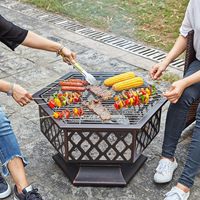 Nouveau design, panier de barbecue multifonctionnel haut de gamme en acier au carbone, foyer moderne