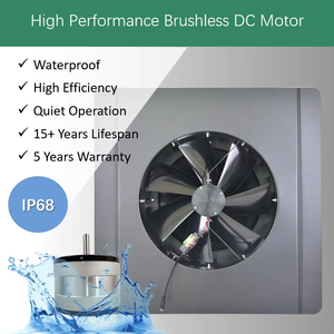 Ventilateur axial solaire extérieur 50W 14'' DC 24V avec roulement à billes, contrôle à distance par application, haute vitesse, garantie 5 ans, extracteur d'air industriel - Product Image 3