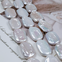 Collier de perles d'eau douce baroques carrées plates de grande taille, perles carrées de 15-20 mm pour la fabrication de bijoux faits main, vente en gros en vrac