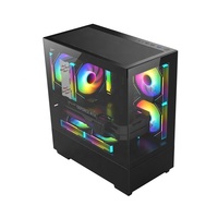 Boîtier de PC de jeu personnalisé en usine JNP boîtier de ventilateur RVB alimentation de bureau tour moyenne armoire de refroidissement par eau Micro ATX