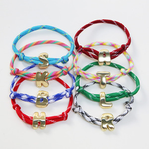 Cross-Biên Giới Hot-Bán Dây Đồng Hợp Kim Cao Đánh Bóng 26 Chữ Tiếng Anh Handmade Dệt Vòng Đeo Tay - Product Image 4