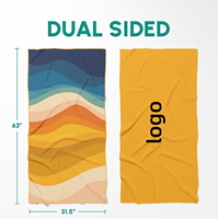 Serviette de plage écologique en microfibre imprimée avec logo personnalisé, design gaufré pour le bain de piscine, sac à nom sublimé moderne à séchage rapide unique