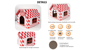 Ukuran hewan peliharaan kardus hewan peliharaan kucing menggaruk rumah penjualan paling ramah lingkungan kustom terbaik mencari disesuaikan untuk kucing 3 ukuran 200 buah - Product Image 2