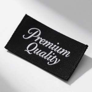 Custom Eco-Friendly <b>Black</b> Damask Neck Labels Personalised Woven End Fold Label Name Logo Custom Brand Design Clothing Garment - Product Image 1