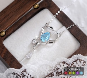 Collier tendance Goutte d'eau Améthyste Larme de Sirène, Pierre naturelle taille poire 6*8mm, en Argent sterling 925, Bijou inaltérable - Product Image 2