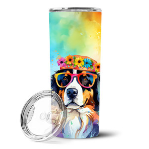 Vaso Delgado de Acero Inoxidable con Diseño de Perro de Montaña Bernés Hippie Dawg - Product Image 5