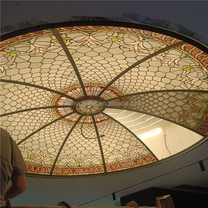 Dôme intérieur en verre Tiffany de style européen personnalisé, éclairage décoratif pour hôtel, restaurant, bâtiment, pour plafond - Product Image 6