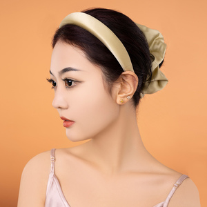 Bandeau en velours de soie 100% pur personnalisé, bandeau vintage, accessoires pour cheveux, bandeau à couronne haute, bandeau large rembourré de 3 cm pour filles - Product Image 5