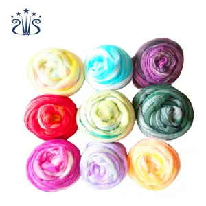 50g/Bag Mixed Color Felting Wool Fiber Needle Felting Natural Collection For Animal Projects Felting Wool For DIY Craft