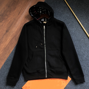 Men Full Zip Hooded <b>Jacket</b> Vintage <b>Check</b> Plaid Lining Drawstring Hood Casual Loose Fit Cotton <b>Fleece</b> Outerwear Bur Coat - Product Image 1