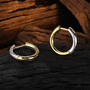 BSH113 <span class=keywords><strong>boucles</strong></span> <span class=keywords><strong>d</strong></span>'<span class=keywords><strong>oreilles</strong></span> créoles en argent Sterling 925 de 20mm, <span class=keywords><strong>or</strong></span> <span class=keywords><strong>jaune</strong></span> et blanc de <span class=keywords><strong>18</strong></span> <span class=keywords><strong>carats</strong></span>, <span class=keywords><strong>boucles</strong></span> <span class=keywords><strong>d</strong></span>'<span class=keywords><strong>oreilles</strong></span> Huggie à charnière bicolore pour femmes 2023 - Product Image 2