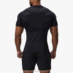 Wholesale Custom Logo Breathable Lightweight Muscle Fit Base Layer Short Sleeve \<strong\>Running\</strong\> Workout Gym Compression T \<strong\>Shirts\</strong\> for \<strong\>Men\</strong\> - Product Image 2