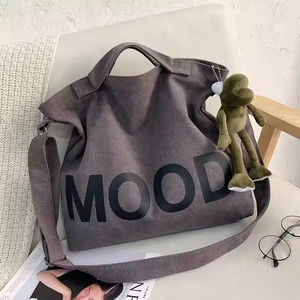 Vente en gros, grand sac cabas en toile pour femmes, imprimé sur mesure, en coton uni avec poche zippée, OEM - Product Image 1