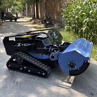 Tondeuse à gazon robotisée à fléaux autopropulsée à haute efficacité de 1200 mm, tondeuse à gazon de jardin intelligente, télécommande, tondeuses à gazon à chenilles