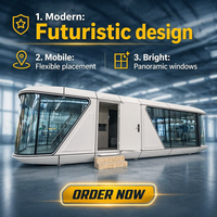 Capsule spatiale de luxe 2026 – Villa mobile préfabriquée entièrement meublée avec salle de bain et cuisine pour hôtel, gîte ou resort