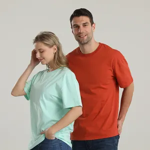 T-shirt da uomo in cotone 100% pesante unisex con e T-Shirt da uomo oversize a tracolla