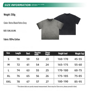 เสื้อยืดโอเวอร์ไซส์แบบฟอกกรด 250 กรัม |   เสื้อยืดคอตตอน 100% ทรงดรอปโชว์เดอร์ สไตล์วินเทจสำหรับผู้ชาย สตรีทแวร์ ปักลายตามสั่ง พิมพ์ลายดิจิทัล - Product Image 3