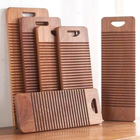 Tabla de lavar de madera maciza natural con asa, tabla de lavar ranurada de alta resistencia para lavar ropa a mano, logotipo personalizado OEM
