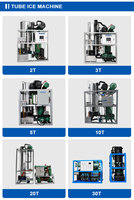 Ligne de production de machine à glace en tubes de haute productivité 10T RB-10T, en acier inoxydable 304 de qualité alimentaire, pour la chaîne du froid des ports de pêche