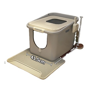 Large Space Cat <strong>Litter</strong> <strong>Box</strong> Two Doors Semi-closed Odor Resistant Cat Toilet Cat <strong>Accessory</strong> - Product Image 1