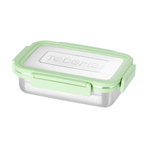 Contenedor de Alimentos de Acero Inoxidable con Tapa de Plástico Rectangular Hermética para Refrigerador y Uso en Exteriores - Product Image 3