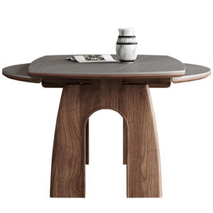 ชุดโต๊ะอาหารและเก้าอี้ไม้จริงแบบขยายได้ รูปทรงกลม/สี่เหลี่ยม 4 ชิ้น สำหรับอพาร์ทเมนต์ขนาดเล็ก - Product Image 4