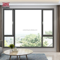 Fenêtre à battant en aluminium à double vitrage, cadre fin, insonorisée, imperméable, isolante thermiquement, économie d'énergie industrielle
