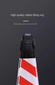 75cm PVC phản chiếu giao thông chướng ngại vật tốc độ cao Ice Cream Cone với cao su cơ sở vuông nhựa cảnh báo giao thông Băng - Product Image 6