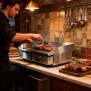 Heavybao Parrilla Plana Comercial Eléctrica y de GLP para Restaurante, Cocina, Barbacoa, Hamburguesas, Griddle, Tostadora de Contacto, Sándwiches y Paninis, Equipo de Hostelería - Product Image 2