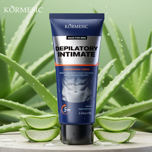 KORMESIC Crème dépilatoire intime bio 60g pour hommes, marque privée, en gros, à l'aloe vera, douce pour le visage et le corps, non irritante - Product Image 1