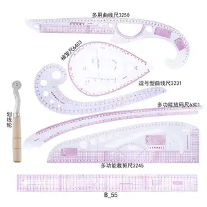 7 PCS Pattern Master Tailor Scale Quilt Plastic Ruler Set