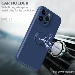 <span class=keywords><strong>Coque</strong></span> de téléphone en <span class=keywords><strong>silicone</strong></span> souple magnétique pour <span class=keywords><strong>iPhone</strong></span> 16 15 14 13 12 11 17 Pro Max XS XR Plus <span class=keywords><strong>SE</strong></span> <span class=keywords><strong>2022</strong></span>, avec support d'anneau intégré - Product Image 3