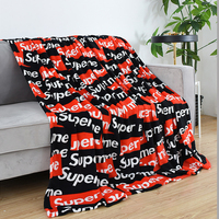 Plaid en molleton de microfibre épais tricoté imprimé sans AZO, ultra doux 280 GSM, toutes saisons, couleur personnalisée