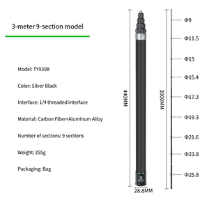 Cây gậy nối dài bằng chất liệu sợi carbon, gậy cầm tay, gậy selfie điện thoại di động, <span class=keywords><strong>monopod</strong></span> cho máy ảnh điện thoại di động chụp ảnh - Product Image 2